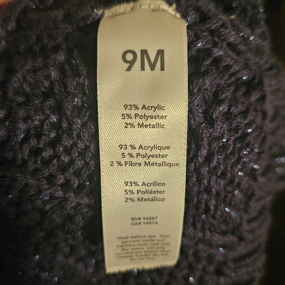 Osh Kosh B'Gosh Baby Girl Navy Blue Cable Knit Sweater Size 9 Months - Picture 7 of 8